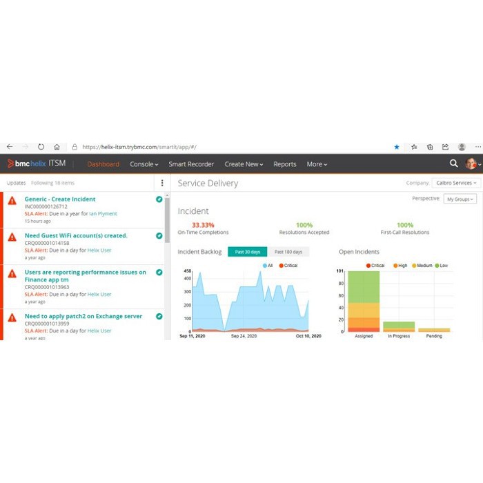 BMC Helix ITSM OnPrem - Suite User License(三年訂閱,訂閱期間內軟體免費下載最新版軟體,含基礎安裝) 使用畫面圖，共 1 張