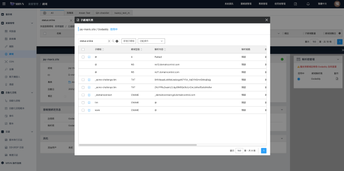 MRVN 網域管理模組-年約訂閱制 使用畫面圖1