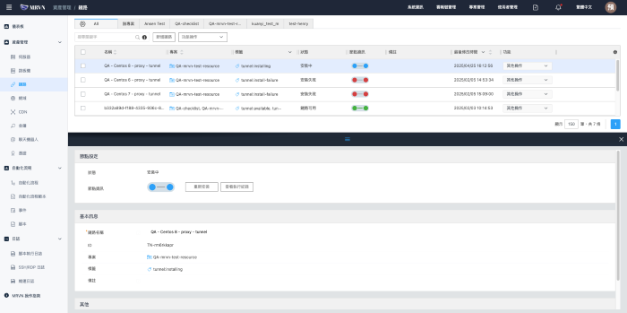 MRVN 鏈路管理模組-年約訂閱制 使用畫面圖1