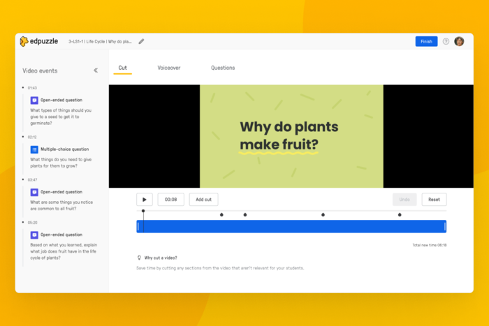 Edpuzzle 互動式教學軟體工具包-成長版 一年授權 使用畫面圖，共 3 張